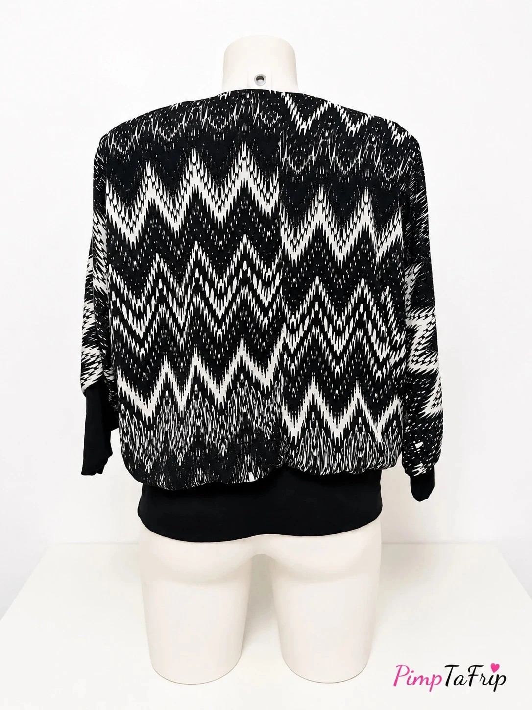 Blusa K Woman estampada blanco & negro fluida – Talla 46 – photo 3